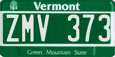 VT license plate ZMV373