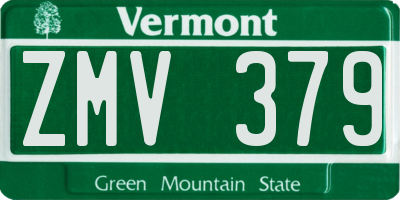 VT license plate ZMV379