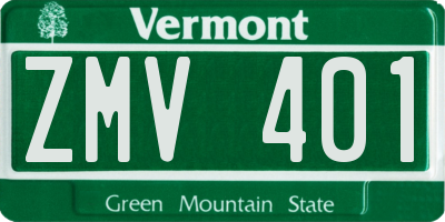 VT license plate ZMV401