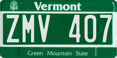VT license plate ZMV407