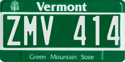 VT license plate ZMV414