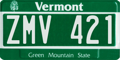 VT license plate ZMV421