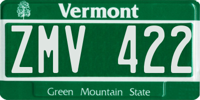 VT license plate ZMV422
