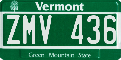 VT license plate ZMV436