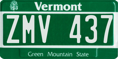 VT license plate ZMV437