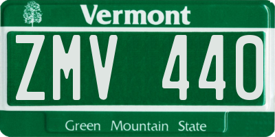 VT license plate ZMV440