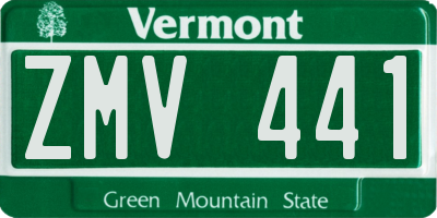 VT license plate ZMV441