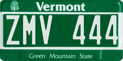 VT license plate ZMV444