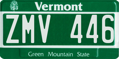 VT license plate ZMV446