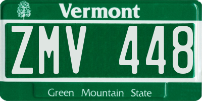 VT license plate ZMV448