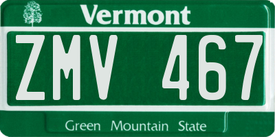 VT license plate ZMV467