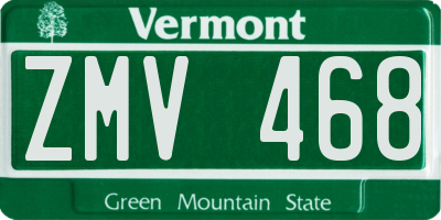 VT license plate ZMV468