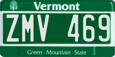 VT license plate ZMV469