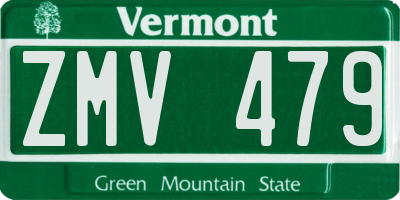 VT license plate ZMV479
