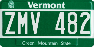 VT license plate ZMV482