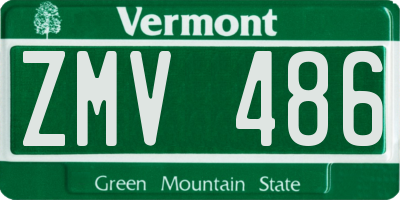 VT license plate ZMV486