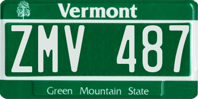 VT license plate ZMV487