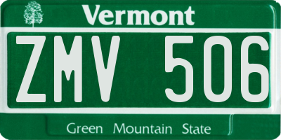 VT license plate ZMV506