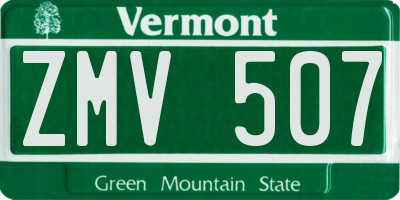 VT license plate ZMV507