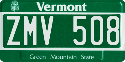 VT license plate ZMV508