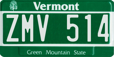 VT license plate ZMV514
