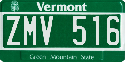 VT license plate ZMV516