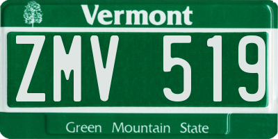 VT license plate ZMV519
