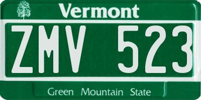 VT license plate ZMV523