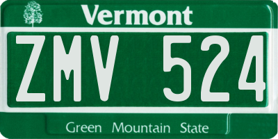 VT license plate ZMV524