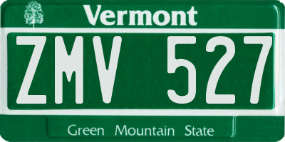 VT license plate ZMV527