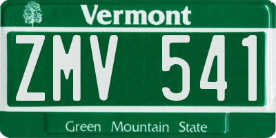 VT license plate ZMV541