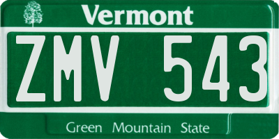 VT license plate ZMV543
