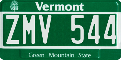 VT license plate ZMV544