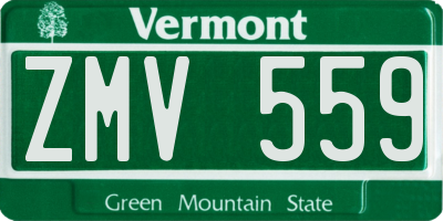 VT license plate ZMV559