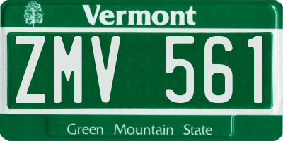 VT license plate ZMV561