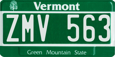 VT license plate ZMV563