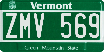 VT license plate ZMV569
