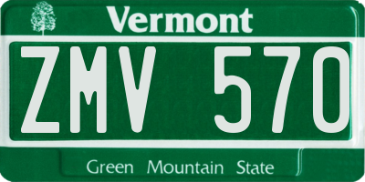 VT license plate ZMV570