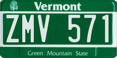 VT license plate ZMV571