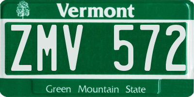VT license plate ZMV572