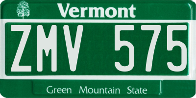 VT license plate ZMV575
