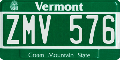 VT license plate ZMV576