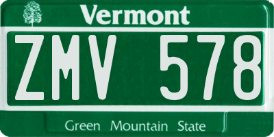 VT license plate ZMV578