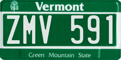 VT license plate ZMV591