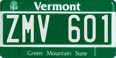 VT license plate ZMV601