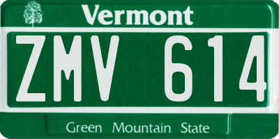 VT license plate ZMV614