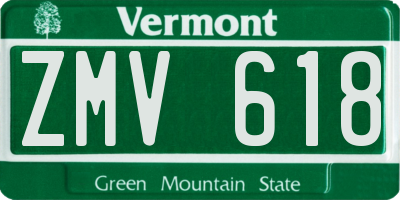 VT license plate ZMV618