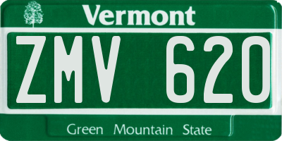 VT license plate ZMV620