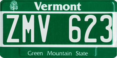 VT license plate ZMV623