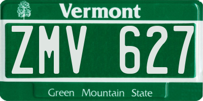 VT license plate ZMV627